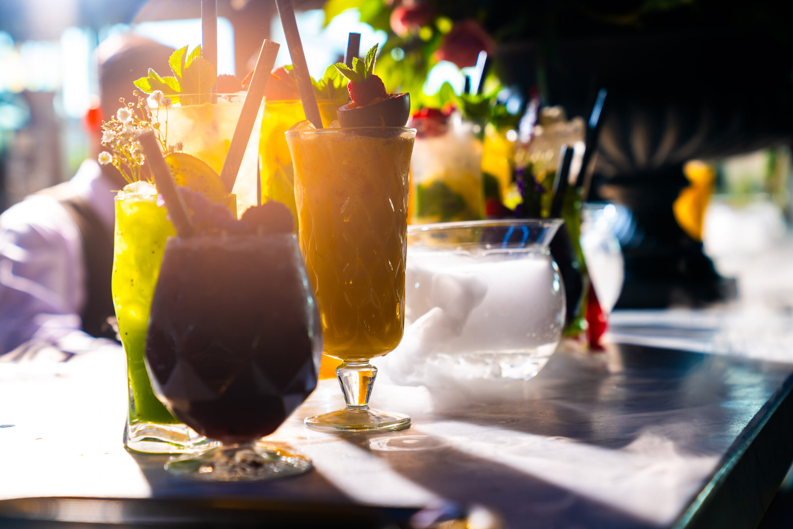 Mocktails in the sun at The Farmhouse